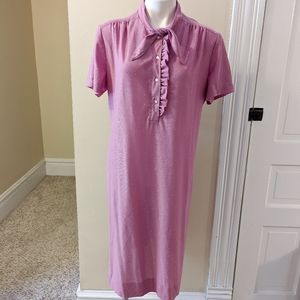 Vintage Three R's pink with abstract polkadot print dress size large